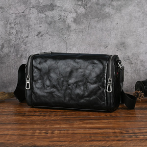 กระเป๋าสะพายไหล่หนังวัวชั้นบนสุดสำหรับผู้ชาย สีพื้น ทนทาน เหมาะสำหรับธุรกิจและการเดินทาง ฤดูร้อน 2025 - Product Image 1