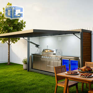 <span class=keywords><strong>Mobile</strong></span> <span class=keywords><strong>da</strong></span> Cucina <span class=keywords><strong>Esterno</strong></span> in Acciaio Inox con <span class=keywords><strong>Design</strong></span> Pieghevole, Griglia BBQ, Sistema di Sicurezza Fiamma con Telecomando, Stazione di Cottura <span class=keywords><strong>da</strong></span> Giardino - Product Image 1