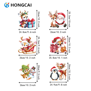 Hongcai Christmas Elk & Dog Design Patchs thermocollants lavables pour vêtements Transferts <span class=keywords><strong>de</strong></span> chaleur Impression Autocollant Papier <span class=keywords><strong>de</strong></span> transfert et <span class=keywords><strong>Film</strong></span> - Product Image 3
