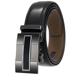 Factory OEM Brand Custom Ratchet Belt Business Suit Waist Strap High Quality Fashion Men's Genuine Leather Belt