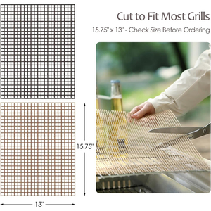 Eco-Friendly Washable Heat Resistant up to 500F Barbecue Net PTFE Non-stick <b>Grill</b> Mat <b>for</b> Oven Air Fryer and Smoker - Product Image 3