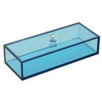 Boîte de rangement rectangulaire en acrylique avec couvercle, couleur variée, en promotion