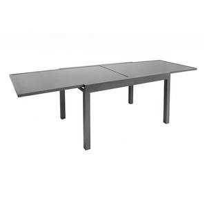 Mobilier d'extérieur, jardin, camping, patio, <span class=keywords><strong>table</strong></span> à <span class=keywords><strong>rallonge</strong></span> carrée extensible en aluminium <span class=keywords><strong>avec</strong></span> verre trempé pour dessus de <span class=keywords><strong>table</strong></span> - Product Image 2