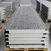 Panneau de revêtement de mur d'isolation thermique en acier Panneau sandwich en PU en tôle gaufrée revêtue d'aluminium et de zinc anti-corrosion