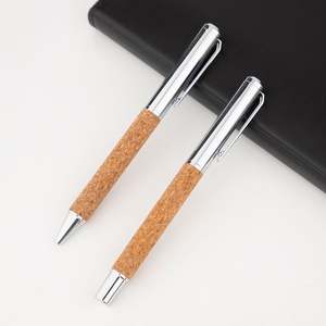 Bolígrafo de Metal Único con Punta de Bola y Empuñadura de Corcho, Bolígrafo de Firma Premium al por Mayor con Logotipo Personalizado Grabado con Láser - Product Image 1