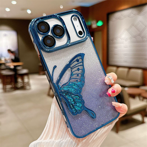 เคสโทรศัพท์เคลือบทองด้านแบบมีกลิตเตอร์เลเซอร์แม่เหล็กสำหรับ iPhone 16 15 14 Pro Max, เคสสำหรับ iPhone 17 Pro Max ลายผีเสื้อ - Product Image 5