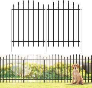 Clôture de jardin en métal 32 po de hauteur x 12 pi de longueur, 6 panneaux + 7 piquets, panneaux de clôture <span class=keywords><strong>pour</strong></span> chiens, barrière <span class=keywords><strong>pour</strong></span> animaux - Product Image 1