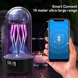 Reloj Despertador Colorido en Oferta, Lámpara Nocturna Ambiental Recargable por USB, Altavoz <span class=keywords><strong>Bluetooth</strong></span> <span class=keywords><strong>con</strong></span> Forma <span class=keywords><strong>de</strong></span> Medusa LED - Product Image 1