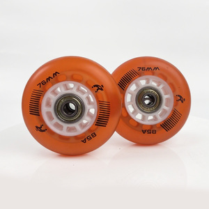 130Mm Độ Chính Xác Tốc Độ Pro Xe Tay Ga Bánh Xe Tốc Độ Trượt Băng Tùy Chỉnh Màu Sắc PU Hợp Kim Kim Loại Lõi Hai Bánh Xe Pha nguy hiểm Phá vỡ Cắt Mặc - Product Image 5