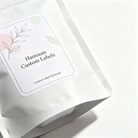Étiquettes d'emballage pour thé aux herbes Haoxuan OEM, film PP blanc mat, autocollants imprimés imperméables pour sachets et bocaux