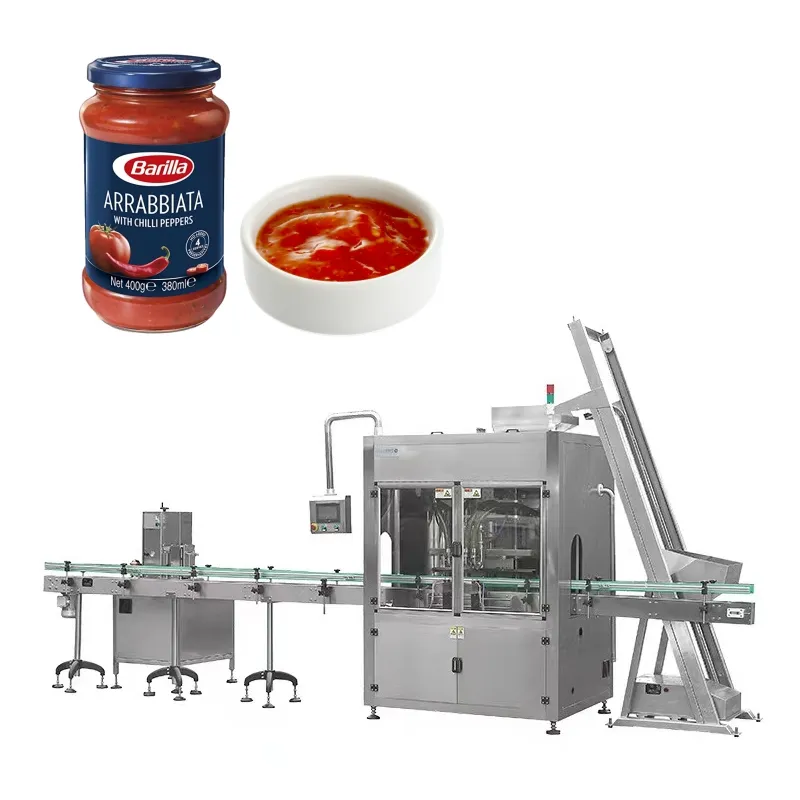 Machine de remplissage et de bouchage de liquide entièrement automatique Machine de remplissage de bouteilles d'huile de sauce tomate Machine de remplissage de pots de miel de ketchup