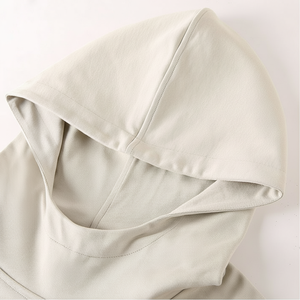 450g Otoño e Invierno peso pesado nuevo 100% algodón puro cuello de pila con capucha hombres Color sólido pulóver sudaderas con capucha hombres - Product Image 1