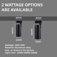 Spot LED sur rail moderne 20W 30W pour intérieur, éclairage commercial, projecteur sur rail pour supermarché