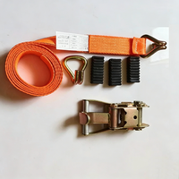 Sangle à cliquet rétractable en polyester de 2 pouces, résistance à la rupture de 1200 kg, pour chargement de camions, personnalisable, vente en gros