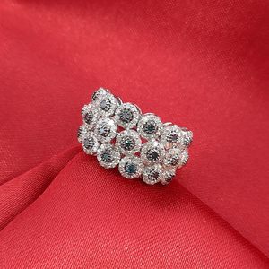 Jewelspaark <b>Diamond</b> <b>Ring</b> 1.40 Cttw Round Cut White And Blue Enhanced Natural Stone 925 Sterling Silver Engagement Jewelry For - Product Image 5
