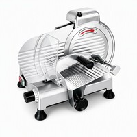 Pemotong Daging Semi-Otomatis 9 inci, Pisau 220mm, Ketebalan Potong 0-13mm, Pemotong Makanan Komersial untuk Deli