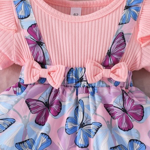 Mono Casual para Bebés Niñas de 3 a 24 Meses, Manga Corta, Lindo Vestido Floral con Lazo - Product Image 4