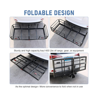 Porte-bagages de voiture SUV, clôture de voiture, cadre de bagages pliable pour voyage en voiture, panier de cargaison en métal pour coffre de voiture, porte-bagages