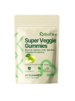 Gummies végétaliennes sans sucre aux légumes verts avec probiotiques, spiruline, chlorelle, brocoli, épinards, persil, antioxydants, 60 unités