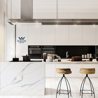 Comptoirs en pierre de quartz blanc, clients, calacata, cuisine, marbre, comptoirs en Quartz