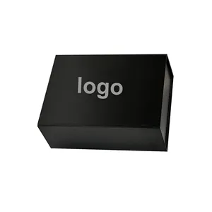 Wholesale Good Price Rigid Custom Printed Logo Foldable Magnet Cardboard Boxes Black Matte Luxury Clothing Box Packaging Custom