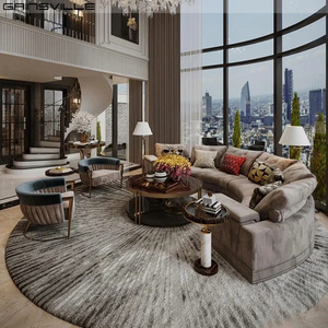 Italian Popular Living Room Sofa Half Round Semi <strong>Circle</strong> Modular Moon Velvet Modern Half Round Sofas - Product Image 1