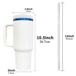 Promotion 40oz Stainless Steel H2O Blue Plated Tumbler <b>Large</b> Capacity Water Bottle with Handle - Product Image 6