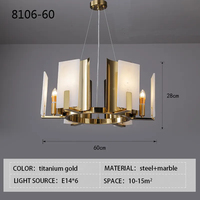 Lampe suspendue en laiton postmoderne personnalisée Yihao, luminaire de luxe pour le salon, lustre nordique, plafond en marbre naturel