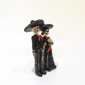 ตุ๊กตาเรซินคู่โครงกระดูกวันตายของตกแต่งงานแต่งงาน - Product Image 2