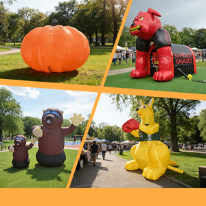 Arche gonflable publicitaire personnalisable et étanche, motif citrouille d'Halloween avec lumières LED - Product Image 6