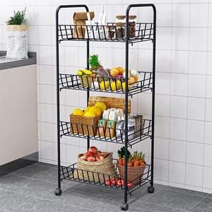 Estantes de almacenamiento plegables con ruedas, estantería de gran capacidad, estante de alambre de metal independiente - Product Image 4