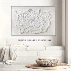 2025 Bán Buôn Tùy Chỉnh Tường Trừu Tượng Nghệ Thuật Wabi Sabi Khách Sạn Tường Nghệ Thuật 100% Handmade 3D Kết Cấu Thạch Cao Sơn - Product Image 2