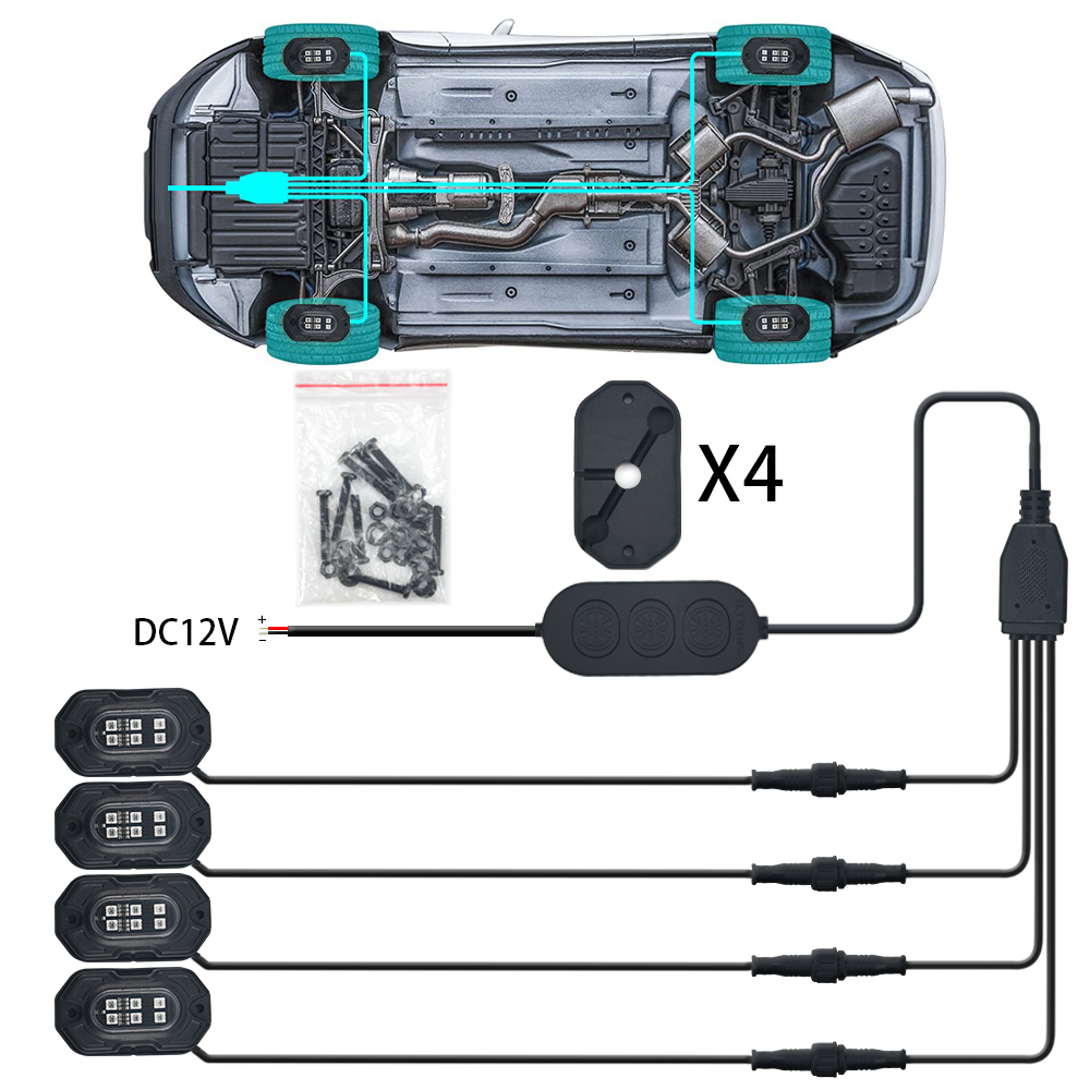 Dreamcolor RGBIC Car Interior Smart APP Music Wireless Remote Control Rock LED Light Atmosphere Car Lights