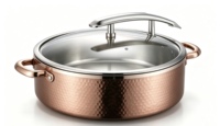 Panci Buffet 36cm Bahan Stainless Steel 304 untuk Kompor Induksi Warna Opsional Merah Biru Oranye Kuning