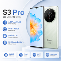 Smartphone Fossibot S3 Pro Layar Ganda 6,7 Inci AMOLED FHD Kamera AI 64MP Sidik Jari Bawah Layar NFC Android 14 Tidak Terkunci