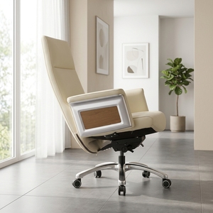 Poltrona Ergonomica Tradizionale in Vera Pelle, Regolabile in <span class=keywords><strong>Altezza</strong></span> e Reclinabile, per Casa, Soggiorno e Officina - Product Image 3