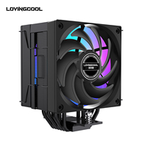 Ventilateur de dissipateur thermique ARGB 12CM LOVINGCOOL prêt à être expédié avec affichage de température, 5V 4 broches PWM, roulement fluide, refroidisseur de processeur pour boîtier d'ordinateur de jeu Intel