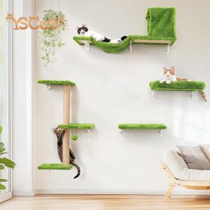 حديث بسيط كريم شجرة القط برج أساسي ممتاز القط أحزمة السيزال كرة معلقة تصميم خشبي فاخر لعيد الميلاد - Product Image 3