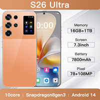 Smartphones S26 Ultra à succès – 16 Go + 1 To, Android 15, Écran HD 7,3 Pouces, 4G/5G, Nouveau Téléphone Portable 108 MP, Reconnaissance Faciale 100 W