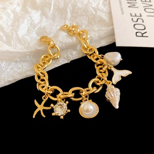Bracelet de luxe style bohème pour les vacances, avec pendentifs perle, coquillage et étoile de mer, bracelet DIY pour femme, bijoux de plage tendance - Product Image 6