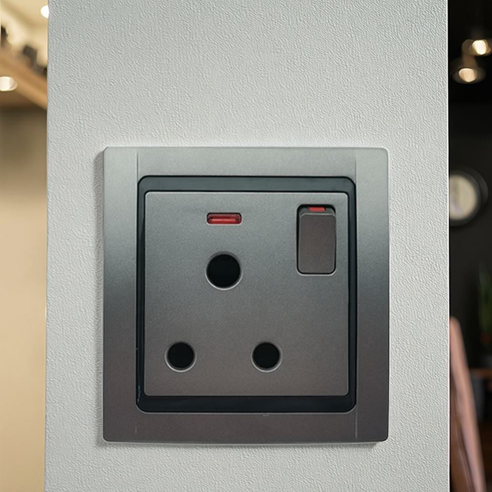VNX Wholesale Electrical Appliances Switch Leather Pattern British Wall Socket Switch 15a Electric Switches and Sockets