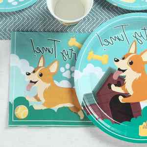 Assiettes en carton jetables, pack de 9, décorations de fête sur le thème CMYK, pour bébés et fêtes - Product Image 3