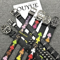 Ceinture CH Crocodile Holy Sword en alliage pour homme, style vigne ajourée, modèle Evergreen, style identique à celui des célébrités, perforée, rétro, motif cœur