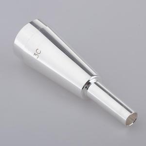 Pesante 3C ricco tono forma tromba bocchino in ottone materiale con finitura argento in lega di rame - Product Image 3