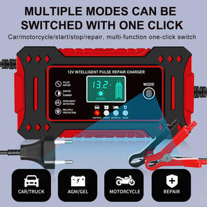 Chargeur de batterie automatique <span class=keywords><strong>intelligent</strong></span> 12V 6A pour voitures et motos, matériau ABS avec protection contre les surtensions, type solaire - Product Image 6