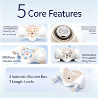Almohada de Masaje Cervical Portátil con Calor, Relajante de Cuello y Hombros, Estirador Cervical, Masaje de Acupresión para el Hogar, Oficina y Viajes