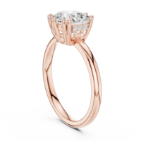 Elegante Anillo de Oro de 14Kt, 18Kt y 22Kt con Baño de Rodio, Diamante Cultivado en Laboratorio de 2ct, Color E, Corte Radiante, Certificado IGI, para Mujer, Oficina/Trabajo