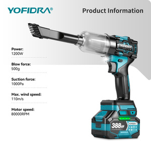 Souffleur à feuilles électrique sans balais YOFIDRA, souffleur turbo portatif, outil de soufflage de poussière pour batteries 18V - Product Image 5