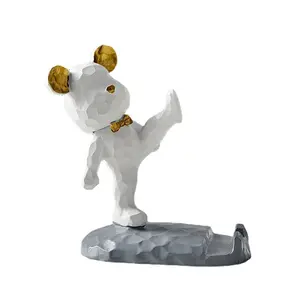 Cute Bear Phone Animal Shaped Holder Rack Phone Mobile Cell Stand Table Desk Resin Creative Portable Display Support Crafts 3D