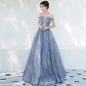 Nóng Bán Sinh Nhật Công Chúa Biểu Diễn Sân Khấu Tulle Puffy Sáng Bóng Sequin Evening Dresses